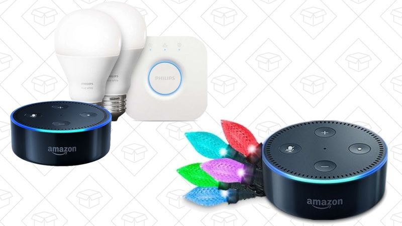 Echo Dot + Light Rhapsody Holiday String Lights | $50 | AmazonEcho Dot + Philips Hue White Starter Kit | $80 | Amazon